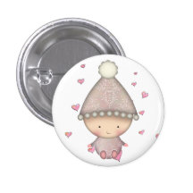 Pequeño botón rosado lindo del bebé pin