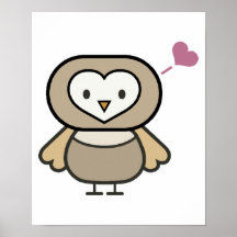 pequeño búho lindo posters