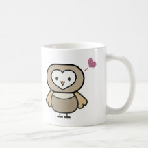 pequeño búho lindo taza