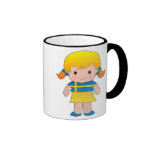 Pequeño chica sueco taza de café