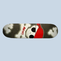 Pequeño cráneo y Crossbone del pirata patineta