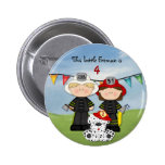 Pequeño cumpleaños del bombero - personalizar pins
