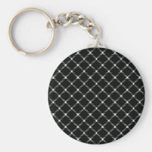 Pequeño diamante de dos bandas - ligamaza en negro llavero personalizado