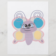 pequeño dibujo animado lindo de la mariposa del ve tarjetón