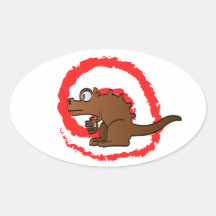 Pequeño Dino Calcomania De Oval