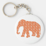 Pequeño elefante anaranjado bonito del modelo llavero personalizado