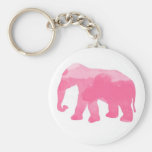 Pequeño elefante rosado bonito llavero