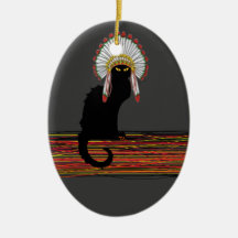 pequeño gato del gatito del jefe indio ornamentos de navidad