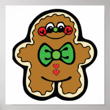 pequeño hombre de pan de jengibre lindo poster