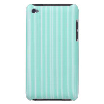 Pequeño modelo blanco y azul de la tela a rayas barely there iPod cobertura