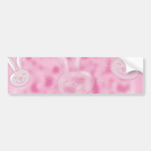 pequeño modelo blanco y rosado lindo del conejito pegatina de parachoque