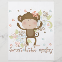 Pequeño mono dulce tarjetas informativas