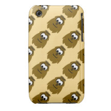 Pequeño monstruo anaranjado oscuro tonto iPhone 3 protectores