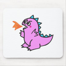 pequeño monstruo rosado lindo del dragón del fuego tapete de ratón