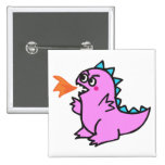pequeño monstruo rosado lindo del dragón del fuego pin