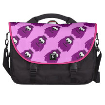 Pequeño monstruo rosado oscuro tonto bolsa para ordenador