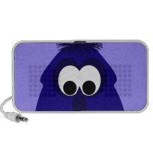 Pequeño monstruo violeta azul marino tonto mini altavoz