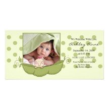 Pequeño nacimiento dulce Annoucement de la niña de Plantilla Para Tarjeta De Foto