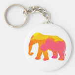 Pequeño naranja bonito y elefante rosado llaveros personalizados