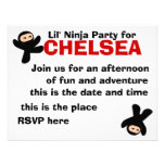 Pequeño Ninjas lindo Invitacion Personalizada