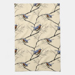 Pequeño pájaro azul, toalla de cocina modelada