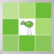 pequeño pájaro verde impresiones