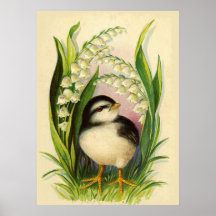 Pequeño poster del vintage del pájaro