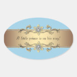 Pequeño príncipe Envelope Seal del oro azul Calcomania De Óval Personalizadas
