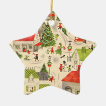 Pequeño pueblo del navidad adornos