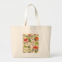 Pequeño pueblo del navidad bolsa