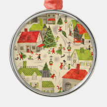 Pequeño pueblo del navidad ornaments para arbol de navidad