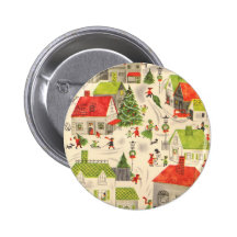 Pequeño pueblo del navidad pin