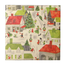 Pequeño pueblo del navidad tejas