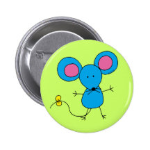 Pequeño ratón azul lindo pins