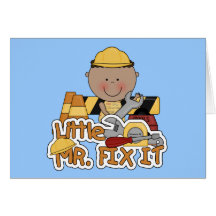 Pequeño Sr. Fix It Construction Tshirts y regalos Felicitacion