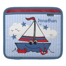 Pequeño velero lindo funda para iPads