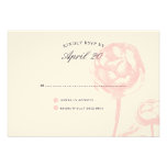 Pequeños flores que casan el rosa de RSVP invitaciones
