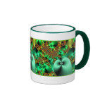 Pequeños fractales verdes tazas