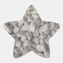 Pequeños guijarros blancos calcomanía forma de estrella personalizadas