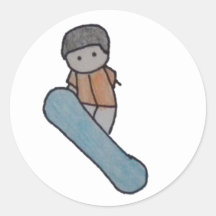 Pequeños pegatinas de un snowboarder