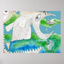 Pequeños pescados de los pescados grandes posters