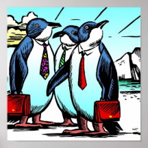Pequeños pingüinos azules de Frank Ybarra Posters