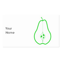 Pera verde media plantilla de tarjeta de negocio