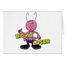 Perdedor rosado grande tarjeta
