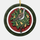 Perdiz en un ornamento del peral ornamento de navidad