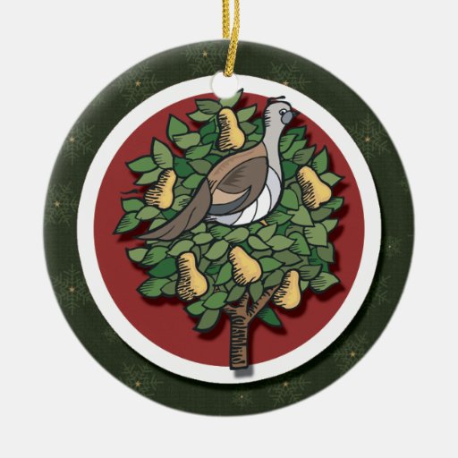 Perdiz en un ornamento del peral ornamento de navidad