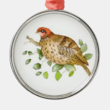 Perdiz en un peral ornamento de navidad