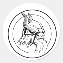 Perfil de Viking en círculo Pegatina