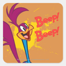 Perfil lateral del Roadrunner Calcomanía Cuadradas Personalizada