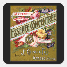 Perfume 1915 del francés de Concentree de la esenc Calcomanía Cuadradase